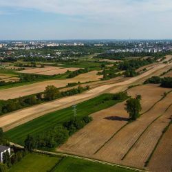 Aerial view of agricultural land