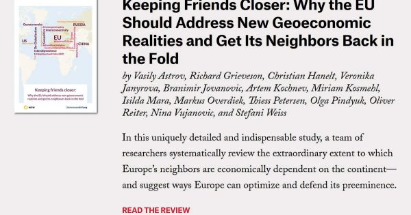 Foreign Affairs magazine recommended our study on the EU’s geo-economic influence in its neighbourhood as one of the best books of 2023